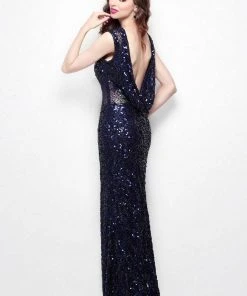 Primavera Couture - 1474 Sequined Bateau Dress