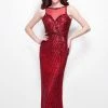 Formal Gowns Primavera Couture - 1528 Sequined Illusion Bateau Sheath Dress 1 Formal Gowns Primavera Couture - 1528 Sequined Illusion Bateau Sheath Dress