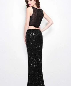 Primavera Couture - 1581 Two Piece Halter Neck Sheath Dress Formal Gowns