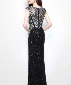 Formal Gowns Primavera Couture - 1584 Shimmering Illusion High Slit Evening Dress
