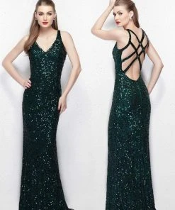 Formal Gowns Primavera Couture - 1764 Sleeveless Sequined V-Neck Gown 15 Formal Gowns Primavera Couture - 1764 Sleeveless Sequined V-Neck Gown
