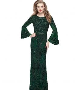 Primavera Couture - 1964 Bell Sleeve Cutout Sequined Gown