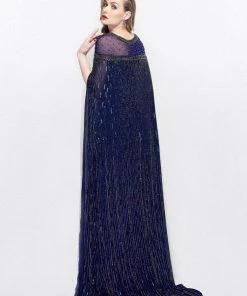 Primavera Couture - 1984 Embellished Illusion Jewel Sheath Dress