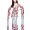 Primavera Couture - 1988 Full-Length Poet Sleeves Sheath Gown Formal Gowns