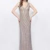 Primavera Couture - 1994 Bedazzled V-neck Sheath Dress