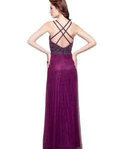 Primavera Couture - 3005 Bedazzled Halter Sheath Dress Formal Gowns