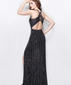 Primavera Couture - 3013 Sequined Halter Evening Gown Formal Gowns 9 Primavera Couture - 3013 Sequined Halter Evening Gown Formal Gowns