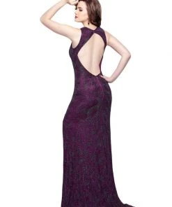 Formal Gowns Primavera Couture - 3018 Beaded Halter Sheath Dress