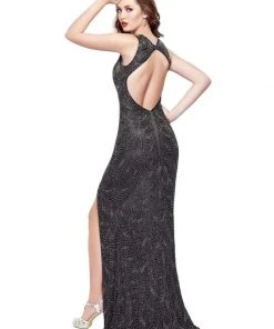 Formal Gowns Primavera Couture - 3018 Beaded Halter Sheath Dress