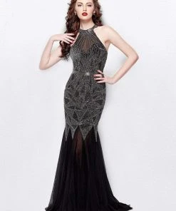Primavera Couture - 3033 Embellished High Halter Trumpet Dress Formal Gowns