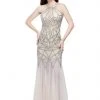Primavera Couture - 3033 Embellished High Halter Trumpet Dress Formal Gowns 2 Primavera Couture - 3033 Embellished High Halter Trumpet Dress Formal Gowns