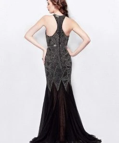 Primavera Couture - 3033 Embellished High Halter Trumpet Dress Formal Gowns