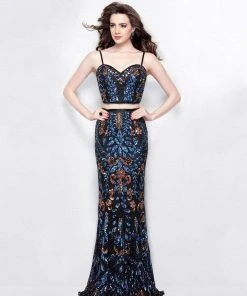 Primavera Couture - 3041 Two-Piece Shimmering Beaded Evening Gown
