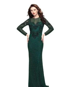 Primavera Couture - 3051 Embellished Low Scoop Back Sheath Gown Formal Gowns