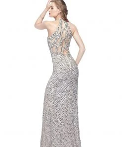 Primavera Couture - 3059 Halter Sequined Fancy Back Evening Gown 9 Primavera Couture - 3059 Halter Sequined Fancy Back Evening Gown