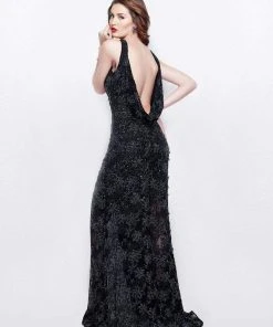 Formal Gowns Primavera Couture - 3062 Sequined Jewel Gown With Slit