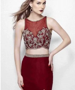 Primavera Couture - 3063 Two-Piece Beaded Bateau Evening Gown Formal Gowns