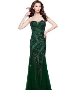 Primavera Couture - 3069 Strapless Sweetheart Sequined Gown Formal Gowns