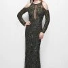 Primavera Couture - 3081 Beaded Long Sleeve Fitted Dress Formal Gowns