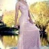 Formal Gowns Primavera Couture - 3083 Lattice Beaded V-neck Sheath Dress