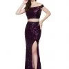 Primavera Couture - 3095 Off-Shoulder Two-Piece Sequined Gown