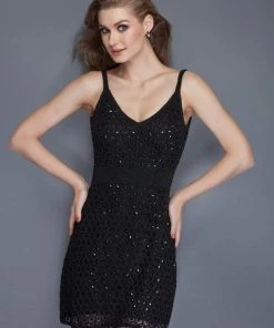 Primavera Couture - 3123 Bead Embellished V-neck Sheath Dress