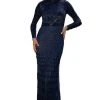 Primavera Couture - 3172 High Neck Beaded Long Sleeve Sheath Gown Formal Gowns 1 Primavera Couture - 3172 High Neck Beaded Long Sleeve Sheath Gown Formal Gowns
