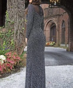 Formal Gowns Primavera Couture - 3180 Sequined Long Sleeves Evening Gown 9 Formal Gowns Primavera Couture - 3180 Sequined Long Sleeves Evening Gown