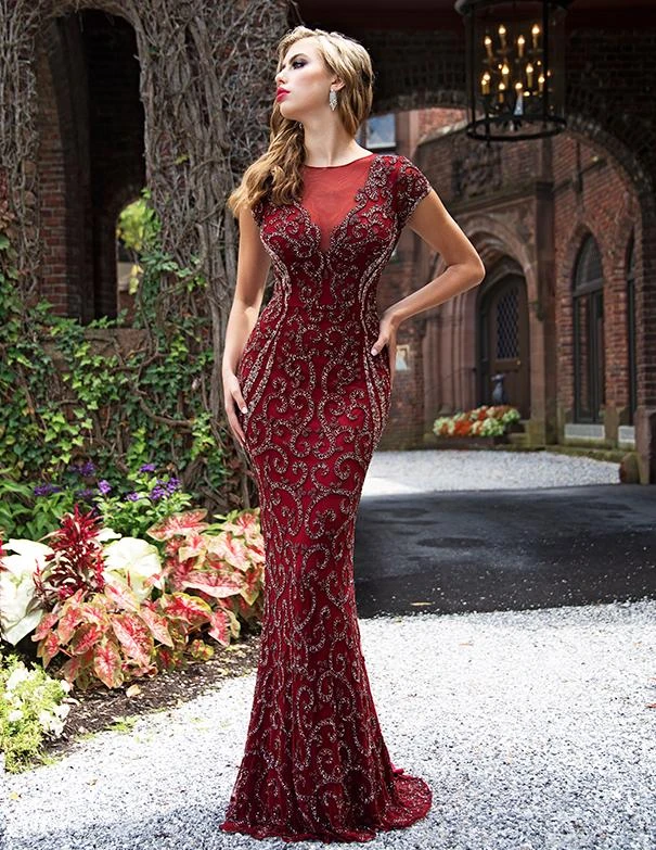 Primavera Couture - 3190 Bead Embellished Fitted Evening Gown 3 Primavera Couture - 3190 Bead Embellished Fitted Evening Gown