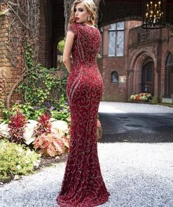 Primavera Couture - 3190 Bead Embellished Fitted Evening Gown 9 Primavera Couture - 3190 Bead Embellished Fitted Evening Gown