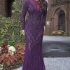 Primavera Couture - 3192 Sequined Long Sleeves Sheath Gown