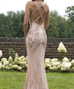 Primavera Couture - 3202 Embellished Plunging V-neck Trumpet Dress Formal Gowns 21 Primavera Couture - 3202 Embellished Plunging V-neck Trumpet Dress Formal Gowns