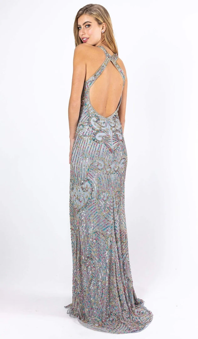 Formal Gowns Primavera Couture - 3219 Bead Embellished Gown With Slit 7 Formal Gowns Primavera Couture - 3219 Bead Embellished Gown With Slit