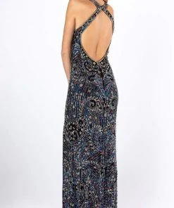 Formal Gowns Primavera Couture - 3219 Bead Embellished Gown With Slit 9 Formal Gowns Primavera Couture - 3219 Bead Embellished Gown With Slit