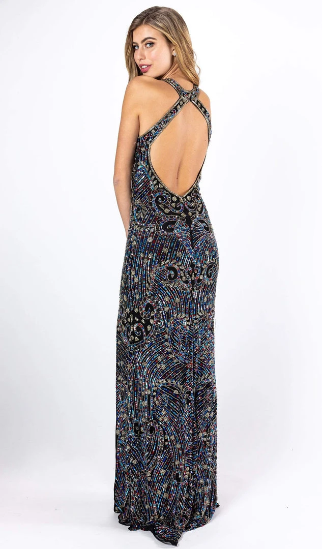 Formal Gowns Primavera Couture - 3219 Bead Embellished Gown With Slit 4 Formal Gowns Primavera Couture - 3219 Bead Embellished Gown With Slit