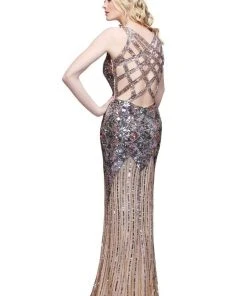 Primavera Couture - 9490 All-Glam Plunging V-Neck Evening Gown