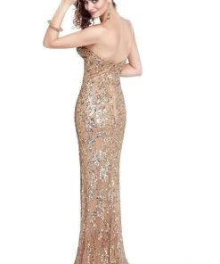 Primavera Couture - 9677 Strapless Sequined Sweetheart Evening Dress