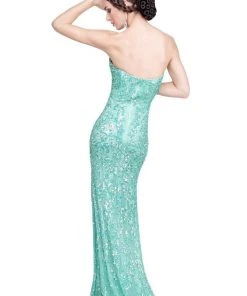 Primavera Couture - 9677 Strapless Sequined Sweetheart Evening Dress