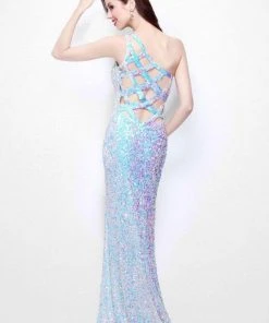 Primavera Couture - 9703 Sequin Studded One-Shoulder Gown