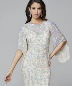 Formal Gowns Primavera Couture - 9713 Sequin Flared Sleeve Long Sheath Formal Gown - 1 Pc White In Size 22 Available 29 Formal Gowns Primavera Couture - 9713 Sequin Flared Sleeve Long Sheath Formal Gown - 1 Pc White In Size 22 Available