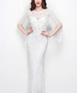Formal Gowns Primavera Couture - 9713 Sequin Flared Sleeve Long Sheath Formal Gown - 1 Pc White In Size 22 Available 25 Formal Gowns Primavera Couture - 9713 Sequin Flared Sleeve Long Sheath Formal Gown - 1 Pc White In Size 22 Available