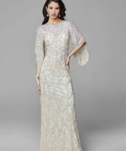 Formal Gowns Primavera Couture - 9713 Sequin Flared Sleeve Long Sheath Formal Gown - 1 Pc White In Size 22 Available 27 Formal Gowns Primavera Couture - 9713 Sequin Flared Sleeve Long Sheath Formal Gown - 1 Pc White In Size 22 Available