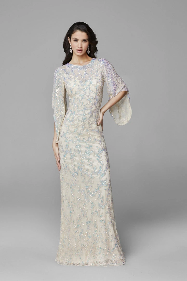 Formal Gowns Primavera Couture - 9713 Sequin Flared Sleeve Long Sheath Formal Gown - 1 Pc White In Size 22 Available 14 Formal Gowns Primavera Couture - 9713 Sequin Flared Sleeve Long Sheath Formal Gown - 1 Pc White In Size 22 Available