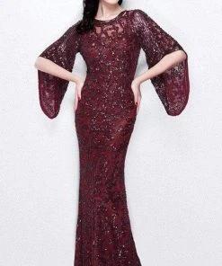 Formal Gowns Primavera Couture - 9713 Sequin Flared Sleeve Long Sheath Formal Gown - 1 Pc White In Size 22 Available 19 Formal Gowns Primavera Couture - 9713 Sequin Flared Sleeve Long Sheath Formal Gown - 1 Pc White In Size 22 Available