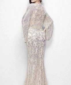 Formal Gowns Primavera Couture - 9713 Sequin Flared Sleeve Long Sheath Formal Gown - 1 Pc White In Size 22 Available 17 Formal Gowns Primavera Couture - 9713 Sequin Flared Sleeve Long Sheath Formal Gown - 1 Pc White In Size 22 Available