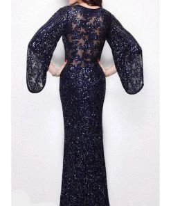 Formal Gowns Primavera Couture - 9713 Sequin Flared Sleeve Long Sheath Formal Gown - 1 Pc White In Size 22 Available 22 Formal Gowns Primavera Couture - 9713 Sequin Flared Sleeve Long Sheath Formal Gown - 1 Pc White In Size 22 Available