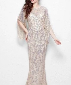 Formal Gowns Primavera Couture - 9713 Sequin Flared Sleeve Long Sheath Formal Gown - 1 Pc White In Size 22 Available 18 Formal Gowns Primavera Couture - 9713 Sequin Flared Sleeve Long Sheath Formal Gown - 1 Pc White In Size 22 Available