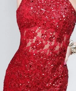 Formal Gowns Primavera Couture - 9805 Cowl Back Halter Sequin Embellished Gown