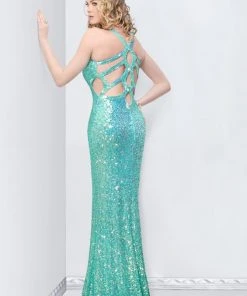 Primavera Couture - 9824 Sequined V-neck Sheath Dress