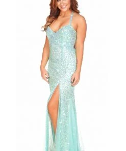 Formal Gowns Primavera Couture - 9873 Stunning Sequin Studded Sheath Gown